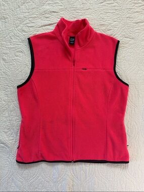 GAP Pink Fleece Vest with Dark Gray Trim Size Large